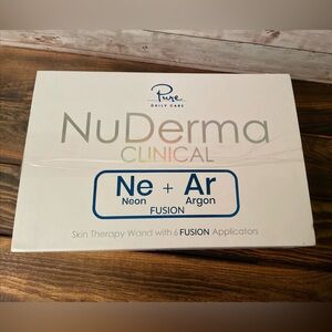 NuDerma Clinical Ne+Ar Skin Therapy Wand w 6 Fusion Applicators